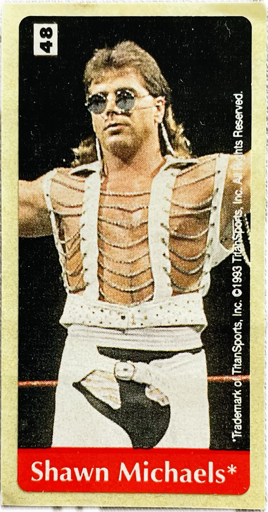 WWF Dunkin Bubble Gum Stickers (1993) No. 48 Shawn Michaels PW Catalog