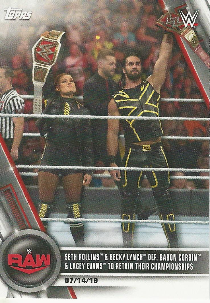 WWE Topps Women Division 2020 Becky Lynch and Seth Rollins #48