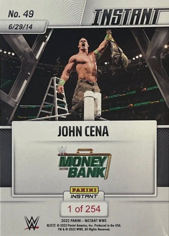 John Cena – Cena Wins Eight-Way Ladder Match at Money in the Bank trading card PW Catalog