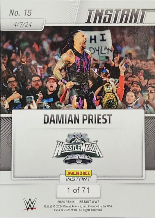 Damian Priest – Damian Priest Wins World Heavyweight Championship trading card PW Catalog