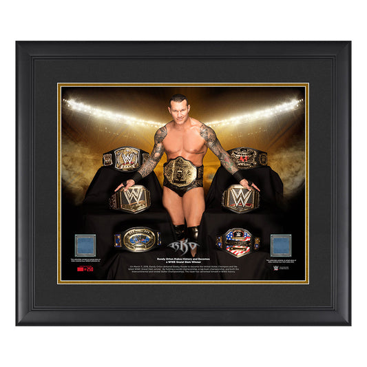 Randy Orton "Grand Slam Champion" 23 x 27 Framed Plaque w/ Ring Canvas Plaque PW Catalog