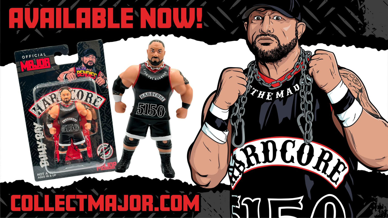Major Wrestling Figure Podcast Major Bendies Limited Edition 1-300 Bully Ray Action & Toy Figures PWcatalog