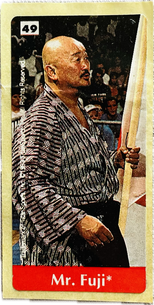 WWF Dunkin Bubble Gum Stickers (1993) No. 49 Mr. Fuji PW Catalog