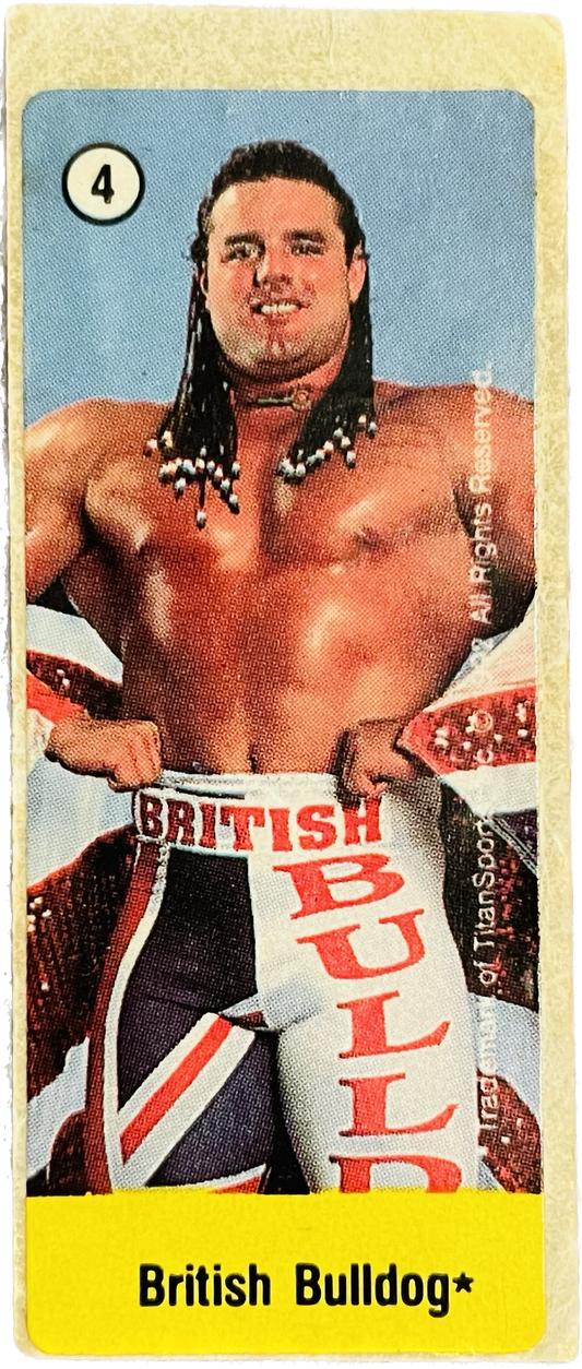 WWF Dunkin Bubble Gum Stickers (1992) #4 British Bulldog
