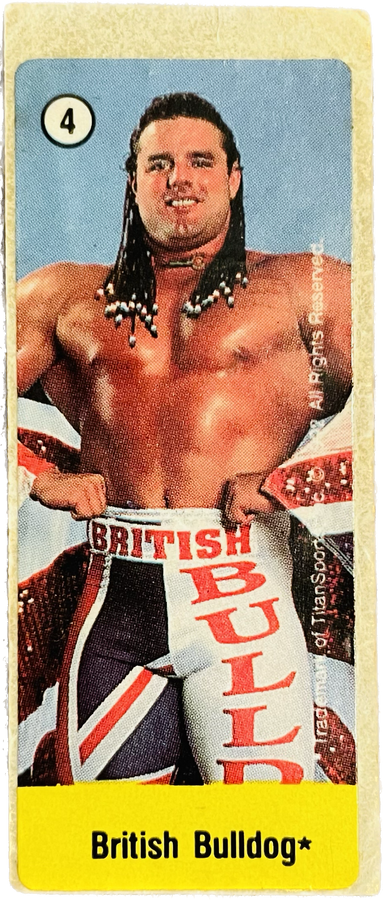 WWF Dunkin Bubble Gum Stickers (1992) #4 British Bulldog