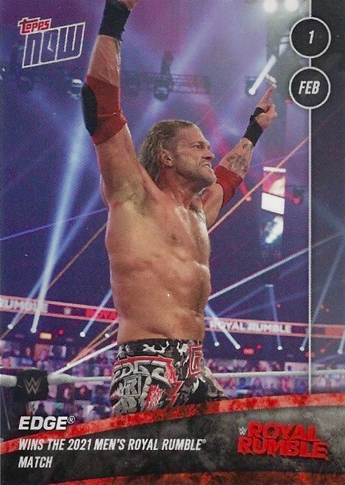Edge Wins the 2021 Men’s Royal Rumble Match trading card PW Catalog