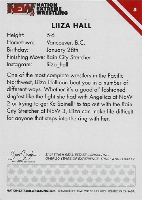 Liiza Hall trading card PW Catalog