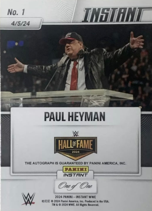 Paul Heyman – Paul Heyman Gets Inducted Into the WWE Hall of Fame trading card PW Catalog