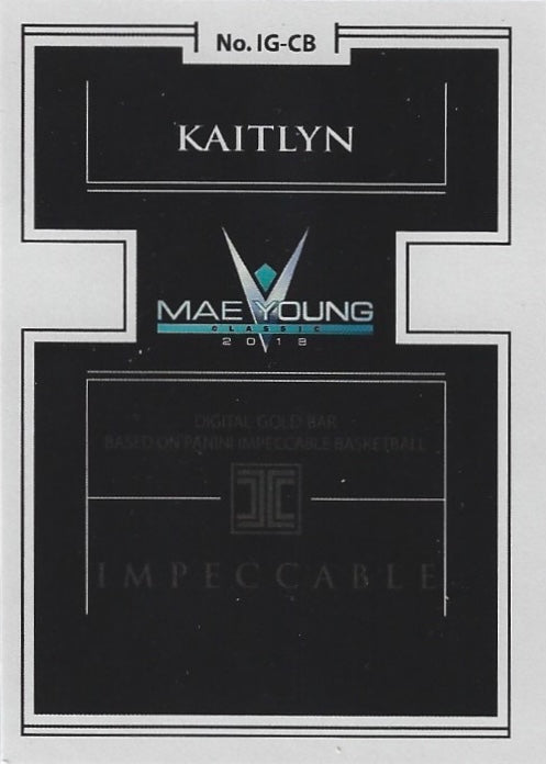 2018 MAE Young Classic – Kaitlyn trading card PW Catalog