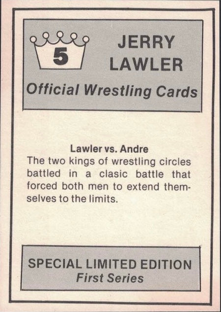 Lawler vs. Andre trading card PW Catalog