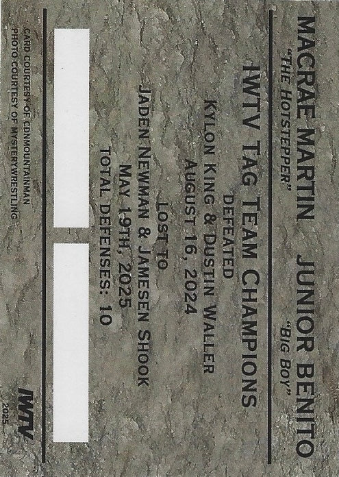 Fresh AIR – Junior Benito / Macrae Martin trading card PW Catalog