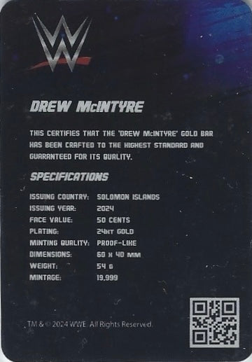 Drew Mcintyre trading card PW Catalog