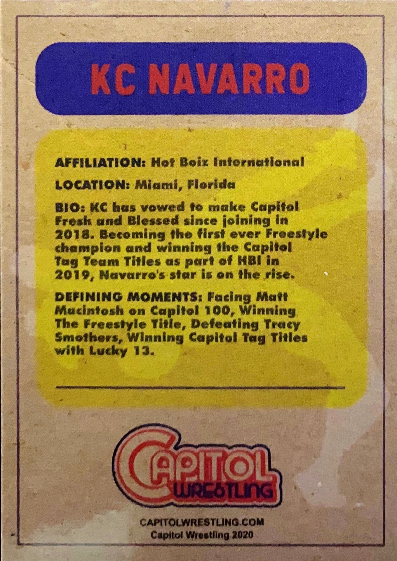 KC Navarro trading card PW Catalog