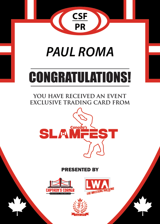 Paul Roma trading card PW Catalog