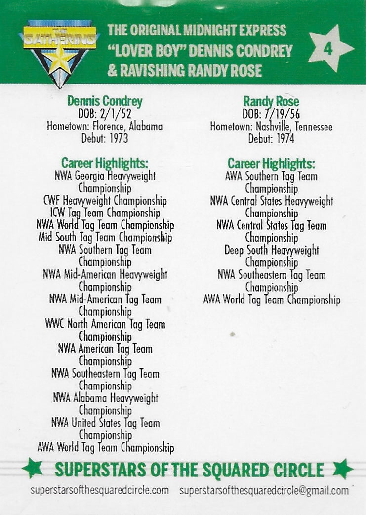 The Original Midnight Express – “Lover Boy” Dennis Condrey & Ravishing Randy Rose trading card PW Catalog