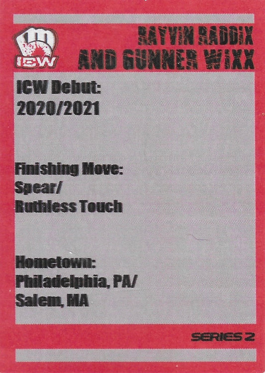 Rayvin Raddix and Gunner Wixx trading card PW Catalog