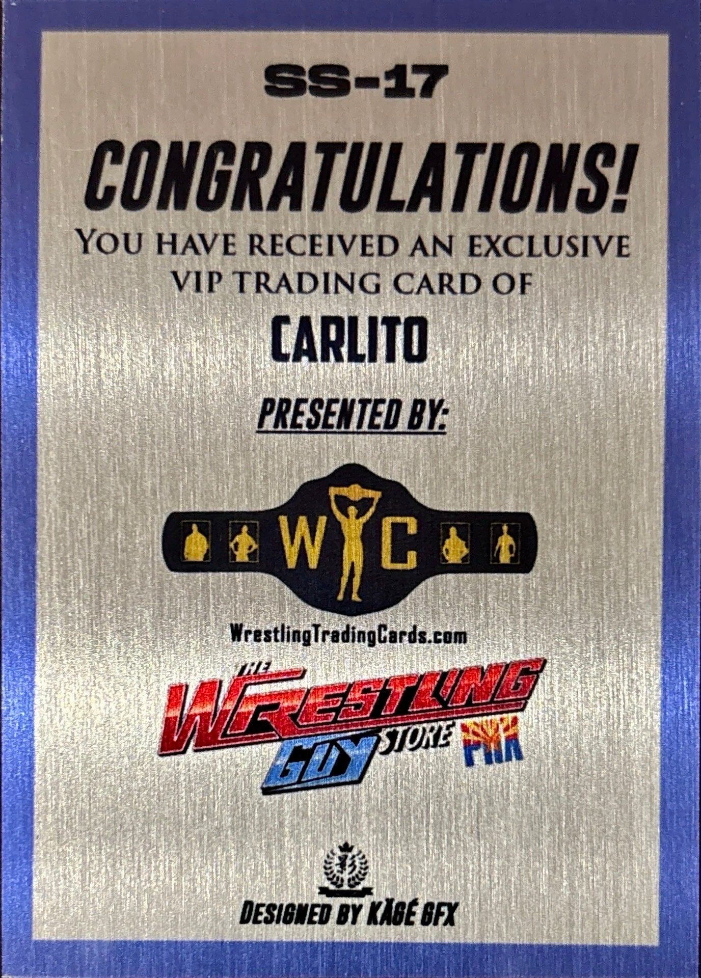 Signature Series – Carlito trading card PW Catalog