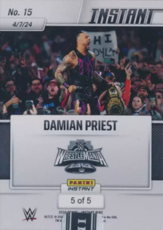 Damian Priest – Damian Priest Wins World Heavyweight Championship trading card PW Catalog