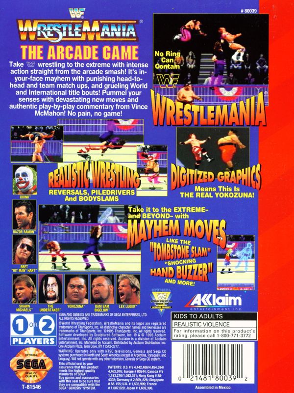 WWF WrestleMania The Arcade Game [Sega Genesis] PWcatalog