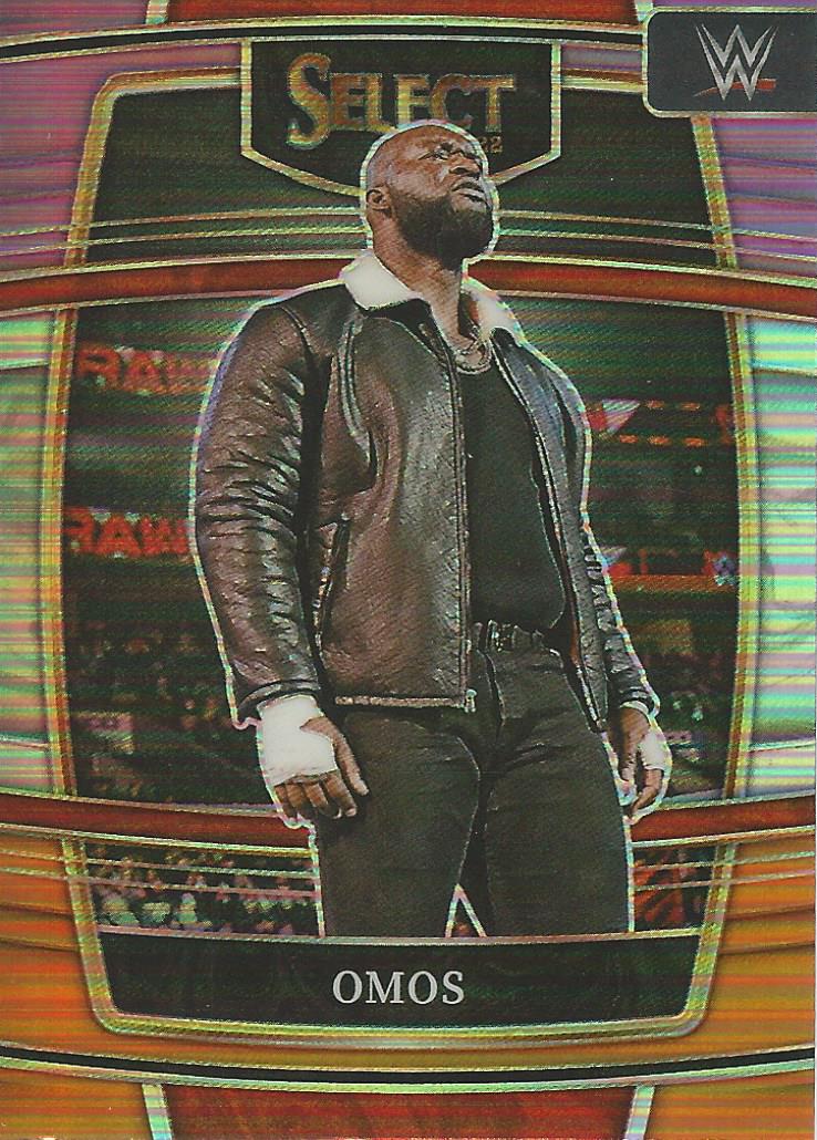 WWE Panini Select 2022 Orange/Purple/Silver Prizm Omos #74