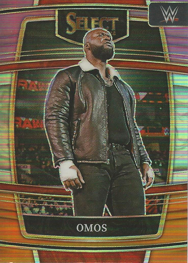 WWE Panini Select 2022 Orange/Purple/Silver Prizm Omos #74