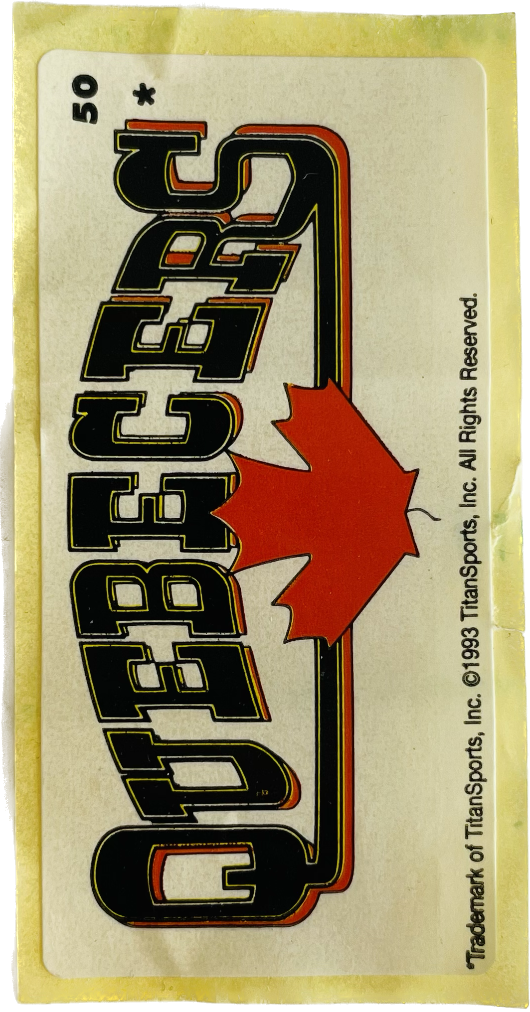 WWF Dunkin Bubble Gum Stickers (1993) No. 50 Quebecers PW Catalog