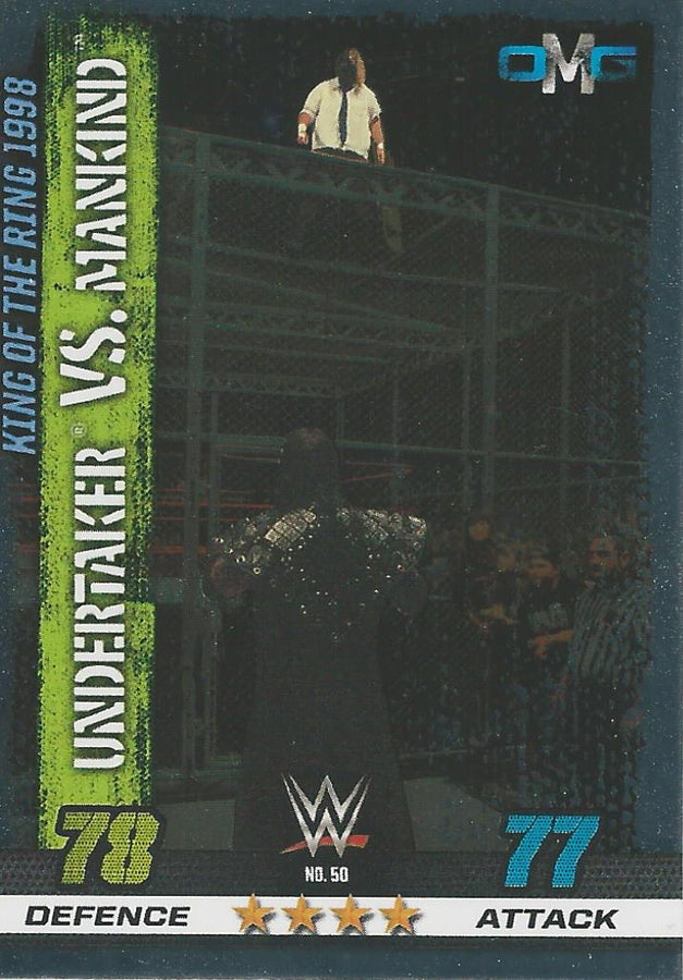 WWE Topps Slam Attax 10th Edition 2017 OMG Undertaker vs Mankind #50