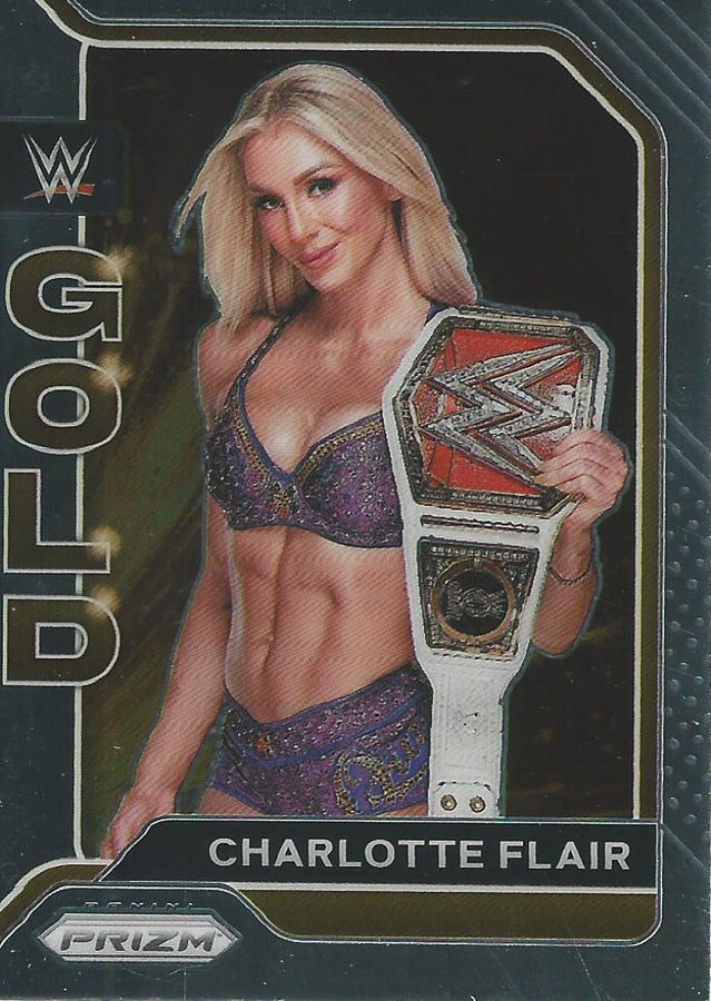 WWE Panini Prizm 2022 Gold Charlotte Flair #18