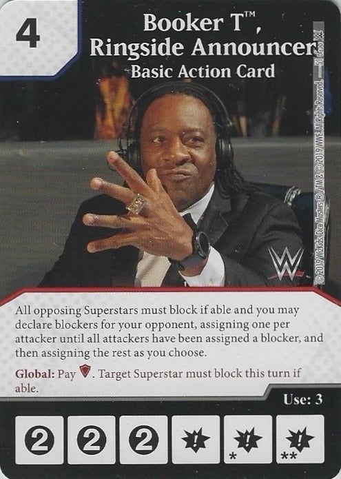 Booker T, Ringside Announcer – Basic Action Card trading card PW Catalog