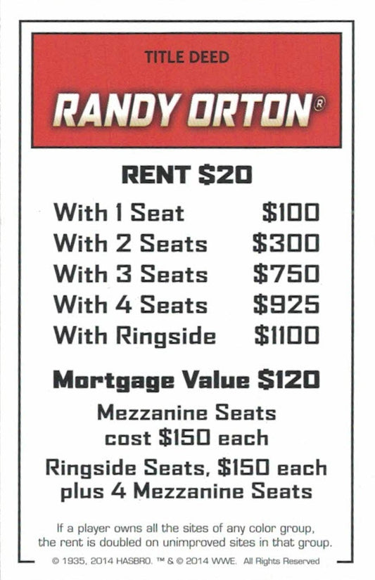 Randy Orton trading card PW Catalog