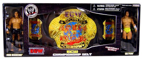 2008 WWE Jakks Pacific ECW Championship Belt [With John Morrison & CM Punk] Action & Toy Figures PWcatalog
