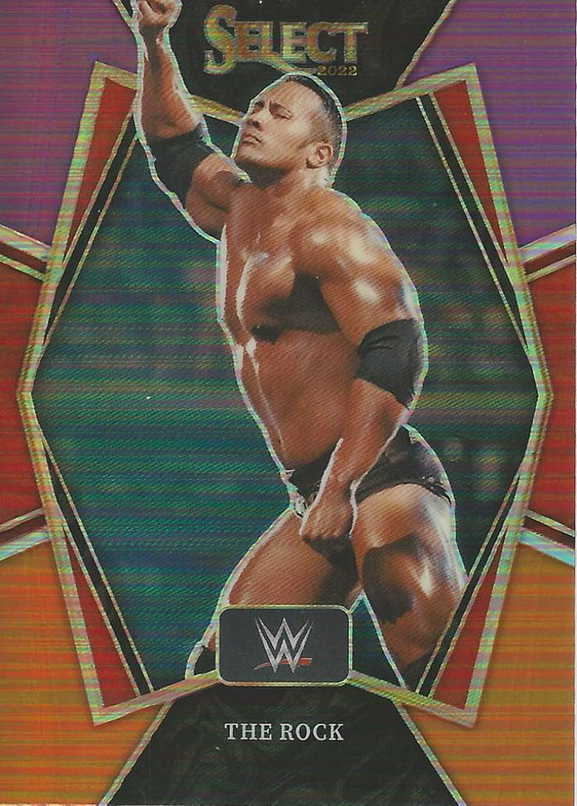 WWE Panini Select 2022 Orange/Purple/Silver Prizm The Rock #162
