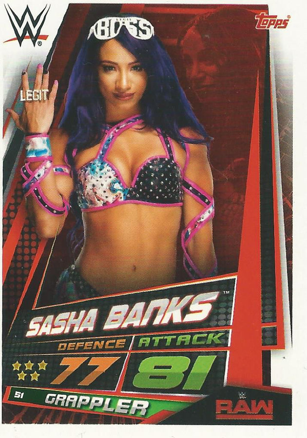WWE Topps Slam Attax Universe 2019 Sasha Banks #51
