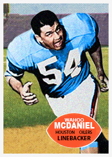 Wahoo Mcdaniel – Houston Oilers trading card PW Catalog