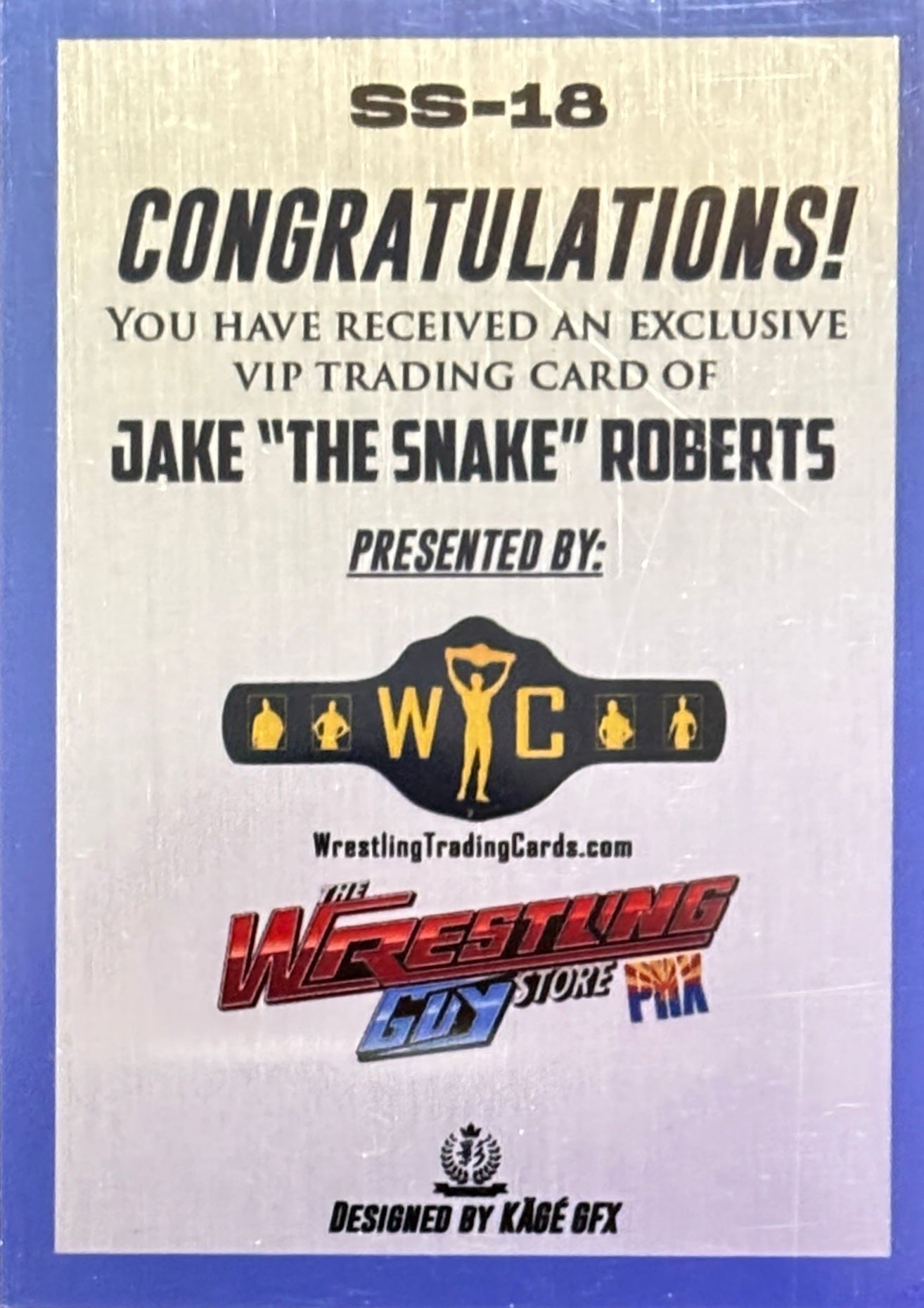 Signature Series – Jake “the Snake” Roberts trading card PW Catalog