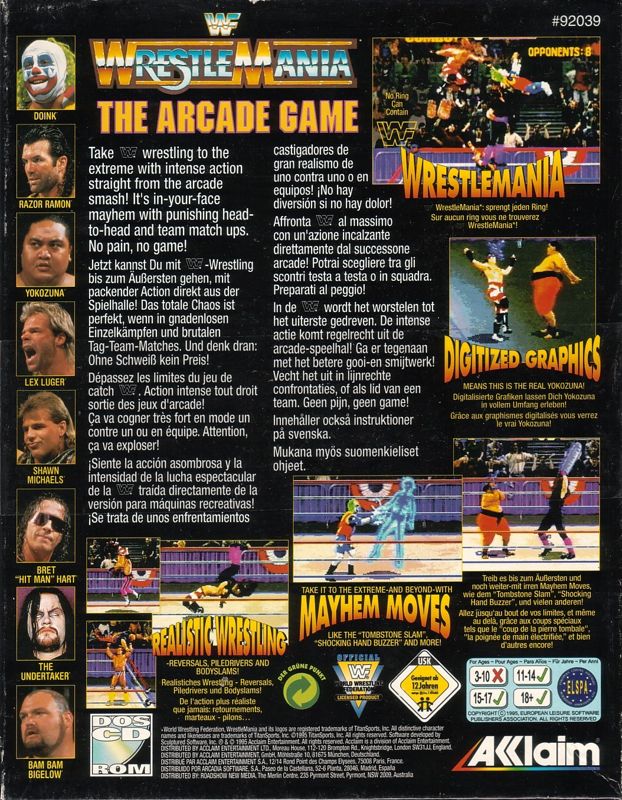 WWF WrestleMania The Arcade Game [DOS] PWcatalog