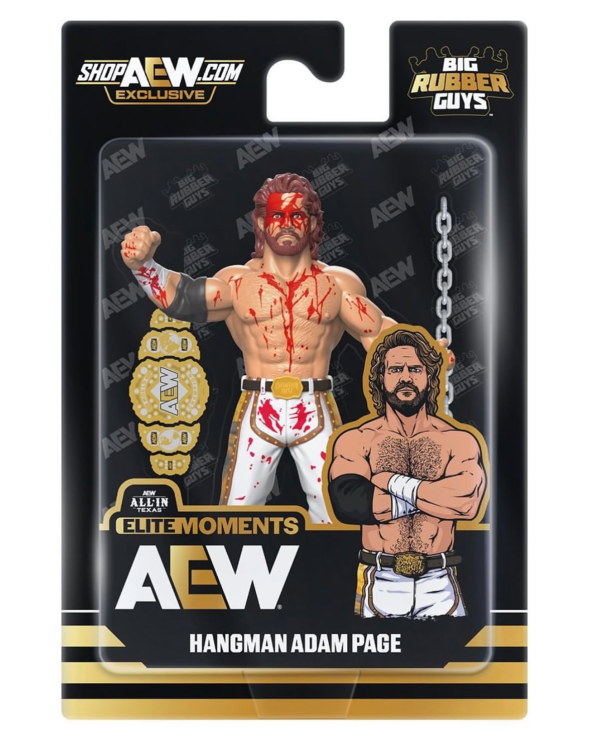AEW Major Big Rubber Guys Hangman Adam Page Series 1 Bloody Chase