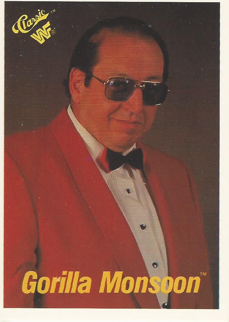WWF Classic Trading Cards 1990 Gorilla Monsoon No.52 trading card PW Catalog