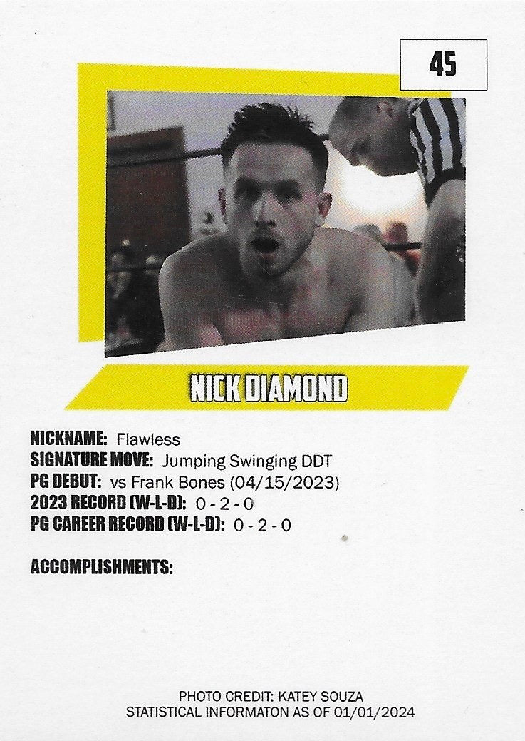 Flawless Nick Diamond trading card PW Catalog