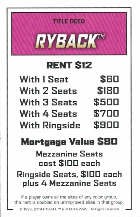 Ryback trading card PW Catalog