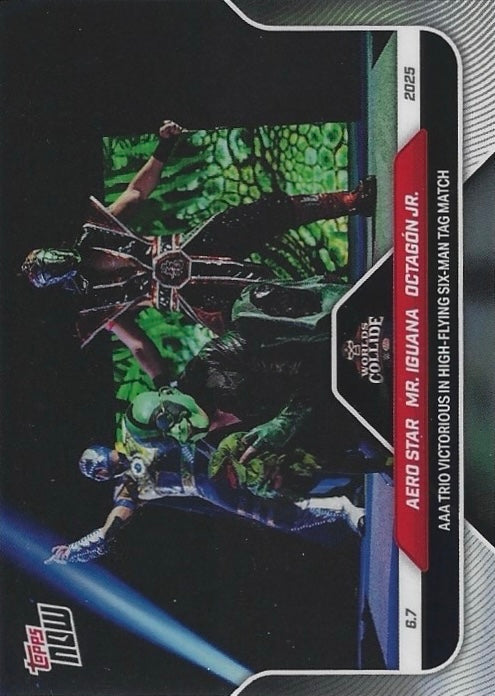 Aero Star / MR. Iguana / Octagón JR. AAA Trio Victorious in High-Flying Six-Man TAG Match trading card PW Catalog