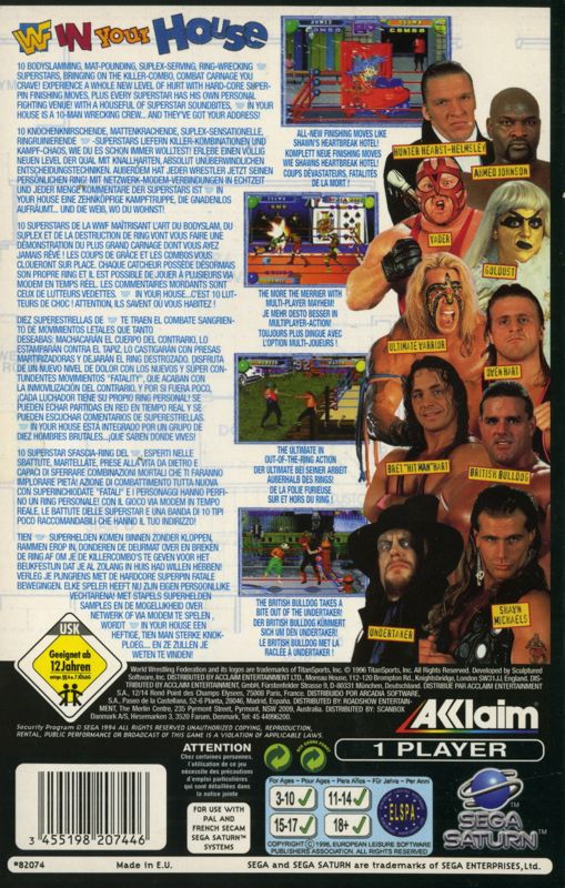WWF In Your House [Sega Saturn] PWcatalog
