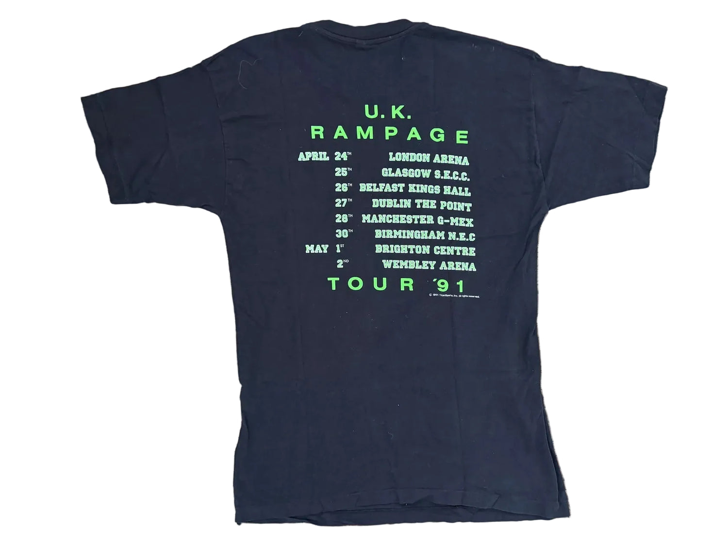 1991 WWF Ultimate Warrior UK Rampage Tour T-Shirt Pwcatalog