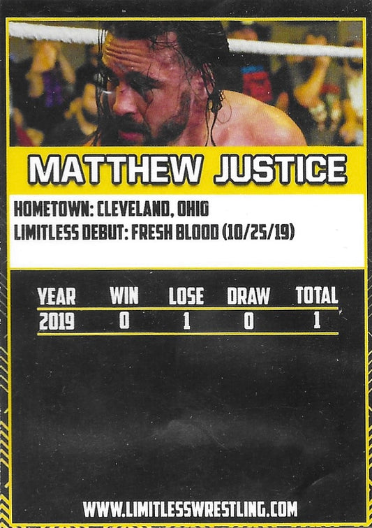 Matthew Justice trading card PW Catalog