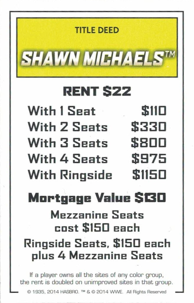 Shawn Michaels trading card PW Catalog