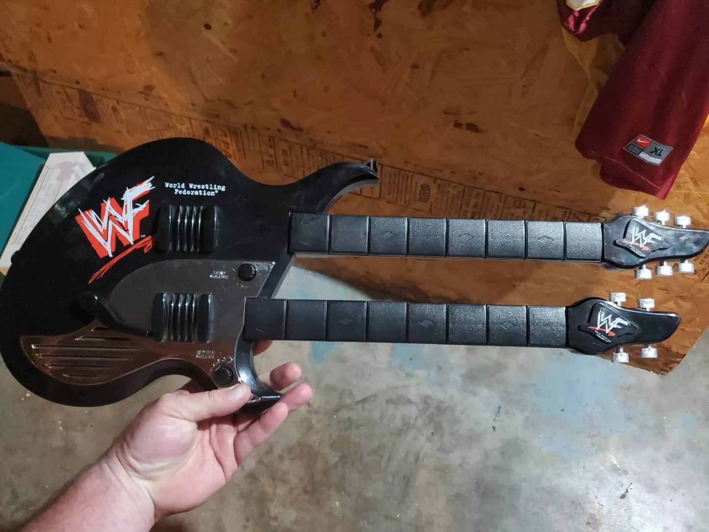 WWF Double Neck Guitar 1999 by DSI Toys PWcatalog
