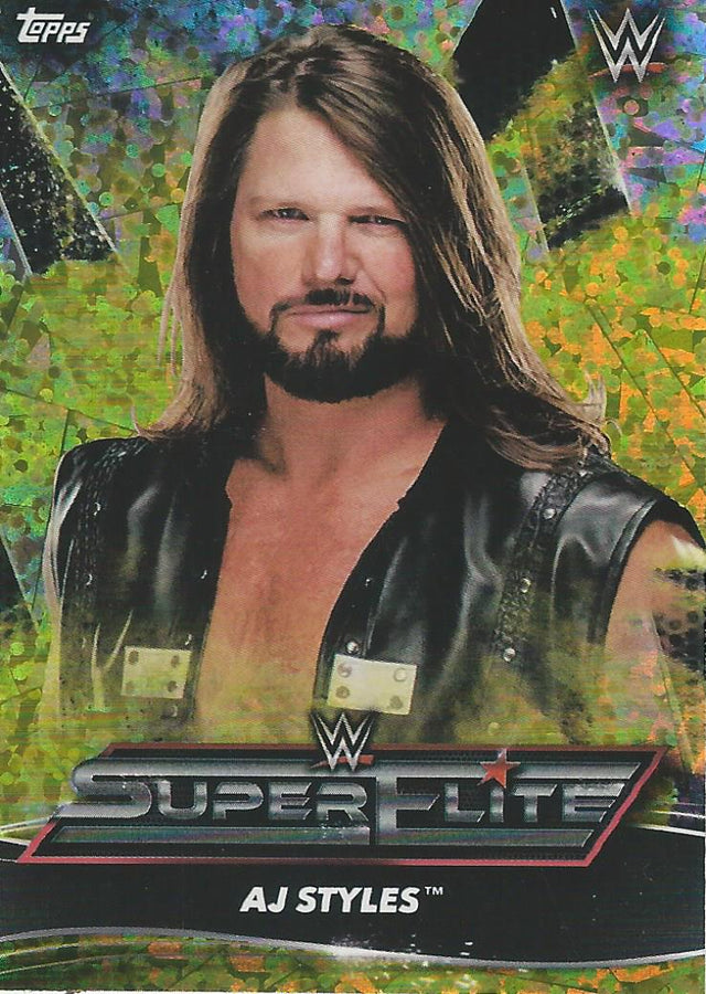 Topps WWE Superstars 2021 AJ Styles SE1 Yellow trading card PW Catalog