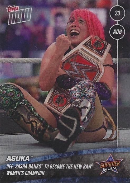 Asuka DEF. Sasha Banks to Become the New RAW Women’s Champion trading card PW Catalog