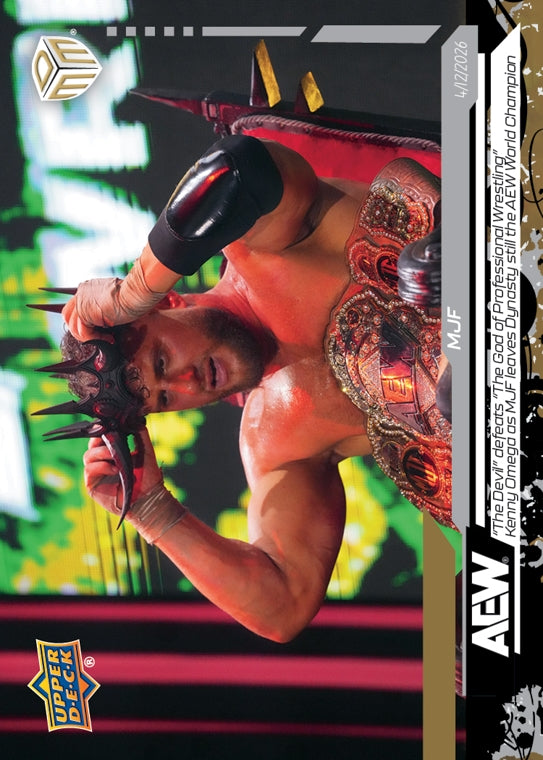 MJF – “the Devil” Defeats “the GOD of Professional Wrestling” Kenny Omega AS MJF Leaves Dynasty Still the AEW World Champion trading card PW Catalog