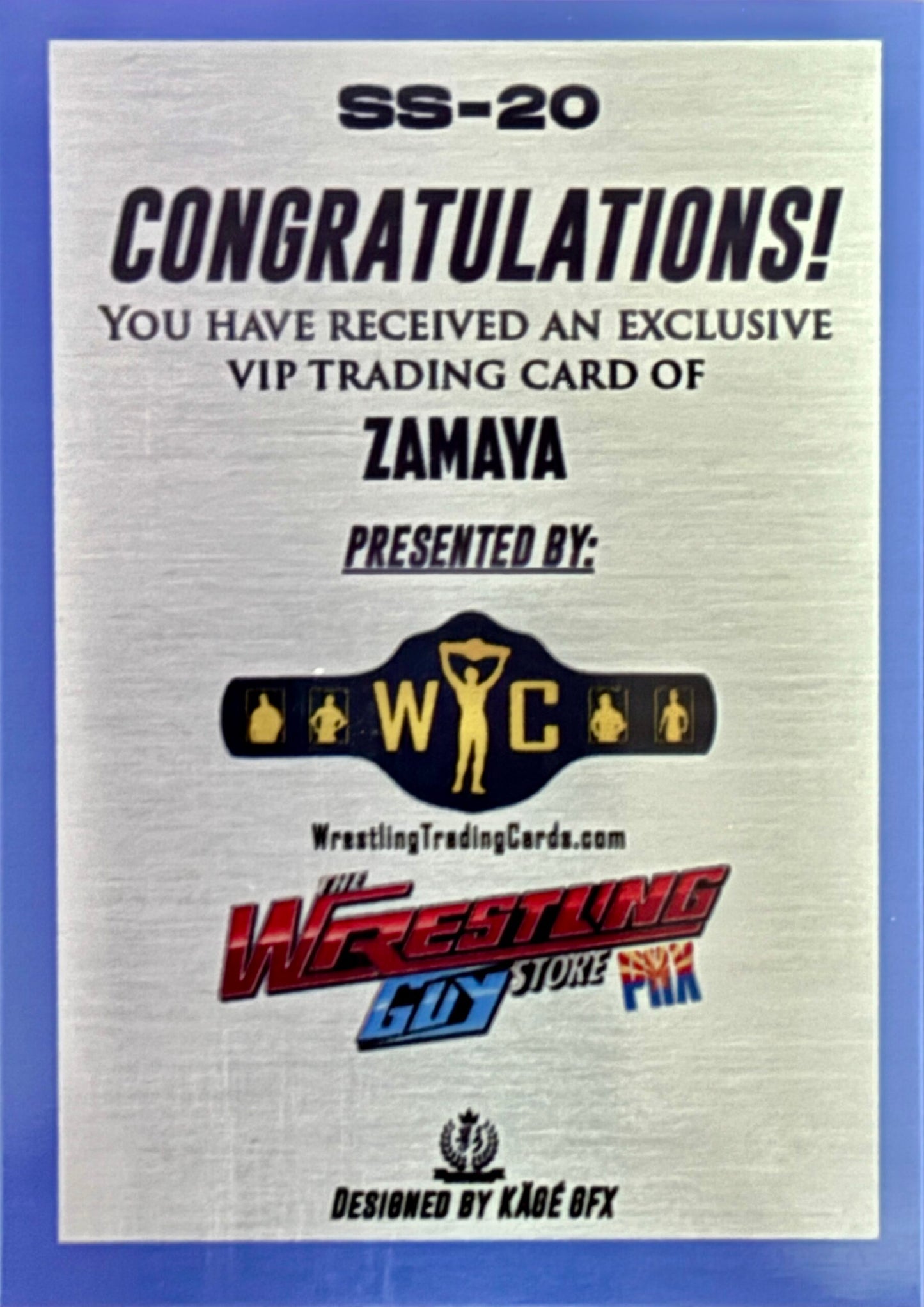 Signature Series – Zamaya trading card PW Catalog